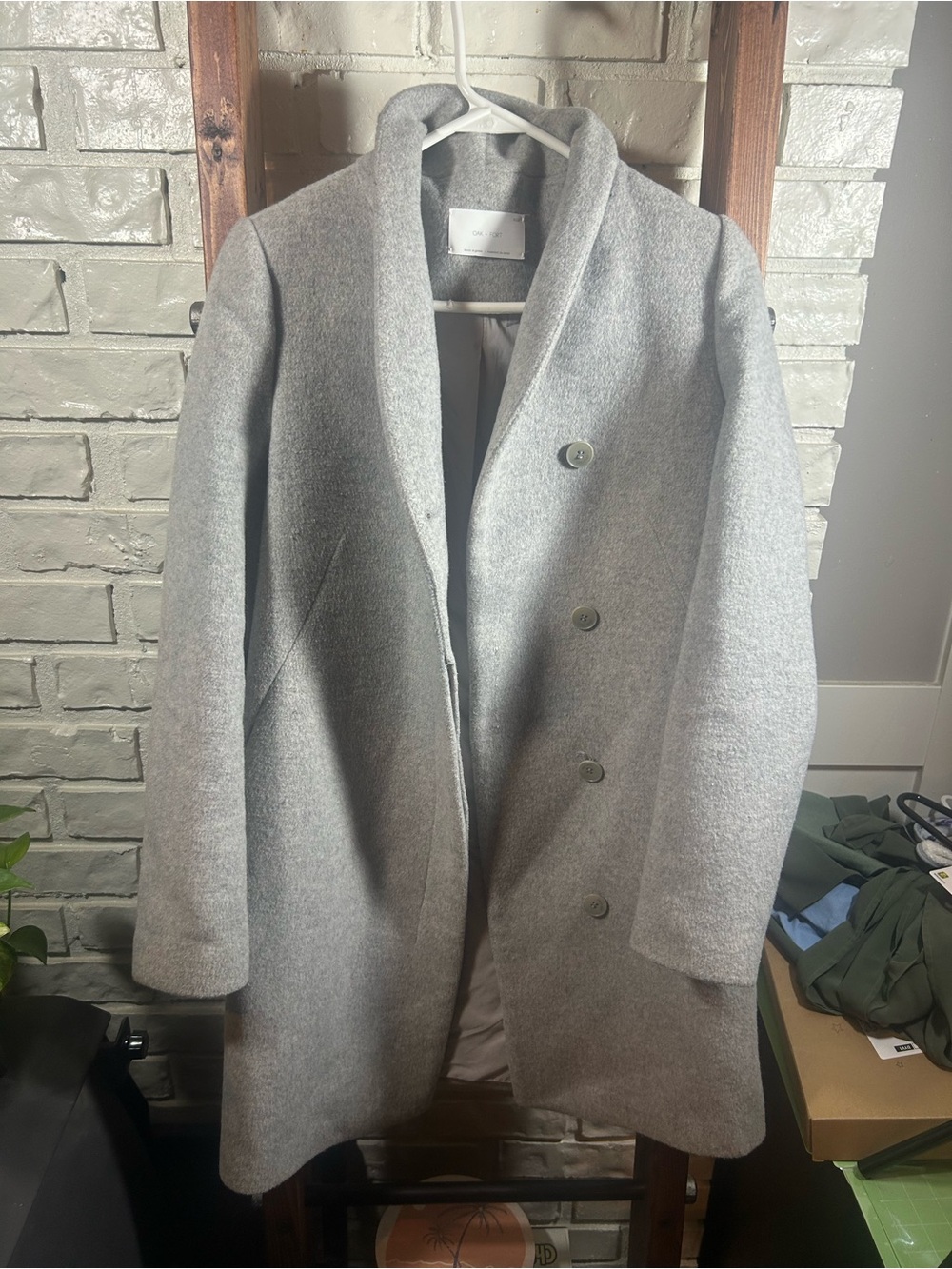 OAK + FORT grey wool coat size XS